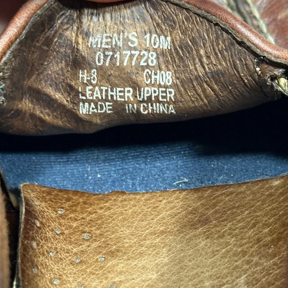 Sperry Top-Sider Mens 10M Brown Leather Woven Vamp‎ Loafers Slip On Shoes